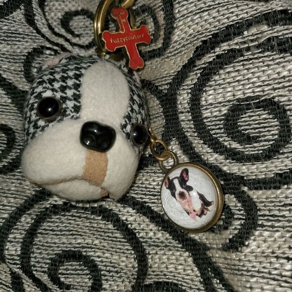 RARE Fuzzy Couture Boston Terrier Purse Vintage - Picture 3 of 6